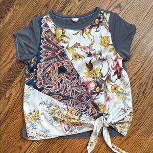 Yellow Asymmetrical Tie-Front Short Sleeve Tee - Anthropologie